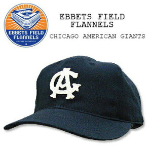 EBBETS FIELD FLANNELS(�G�x�b�c �t�B�[���h �t�����l���Y) BASEBALL CAP[#1] Navy CHICAGO AMERICAN GIANTS �L���b�v/�X�q/�싅 �ʒ��@�t���[�T�C�Y�@USALEATHER STRAP ���U�[ �X�g���b�v�yRCP�z