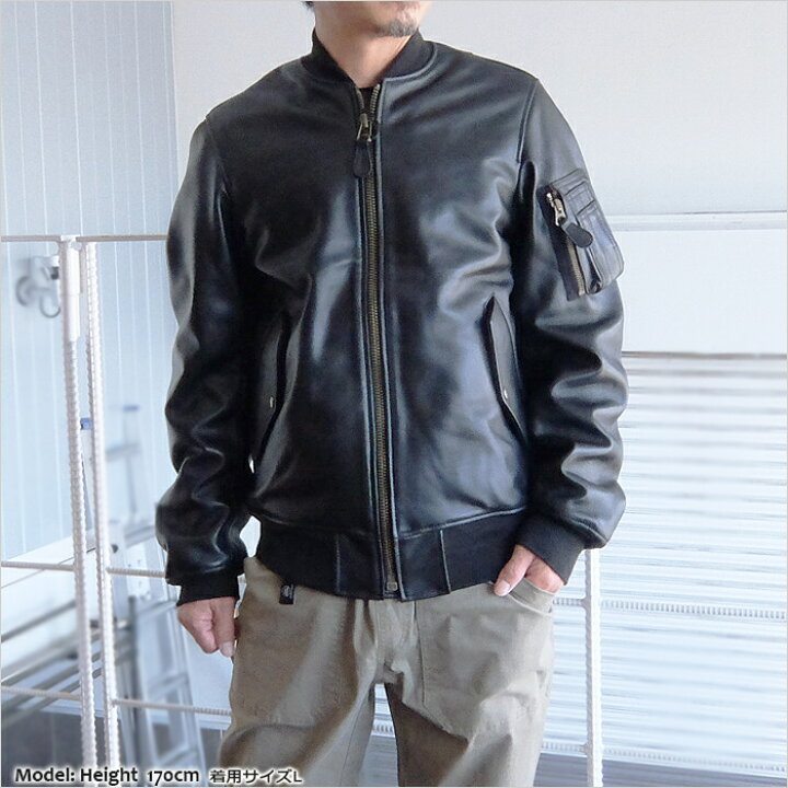 楽天市場】HOUSTON(ヒューストン) SHEEP LEATHER MA-1 JACKET[8191 