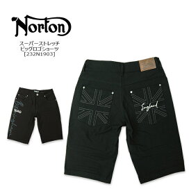 NORTON(ノートン) ストレッチビッグロゴショーツ [232N1903] パンツ 刺繍 STRETCH スーパーストレッチ ロゴ ユニオンジャック 部屋着【smtb-kd】【RCP】【\9,990】