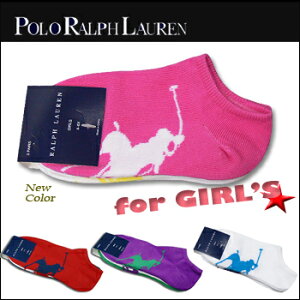 Polo Ralph Lauren(| t[)-Girls- Big Pony Polo Ped Sock 3-Pack[G42005GPK] Girls K[Y \bNX C 3Zbg p yRCPz