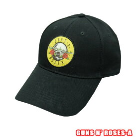 ROCK CAP GUNS N' ROSES-CAP-A[ガンズアンドローゼス] CAPサークルロゴ キャップ　LOGO　帽子 スカルロック ヘビメタ【RCP】英国/米国のオフィシャルライセンス