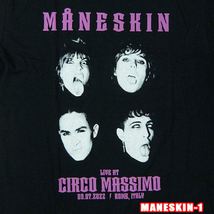 楽天市場】ROCK TEE MANESKIN-1[マネスキン] LIVE AT CIRCO MASSIMO 