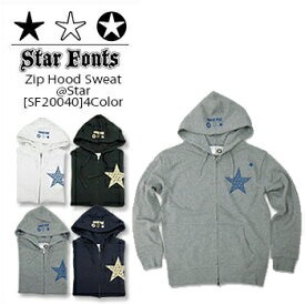 Star Fonts(スターフォンツ) Zip Hooded Sweat @STAR[SF-20040] 星 星柄 フルジップ フード パーカー メンズ レディス スター柄 【\6,050】【smtb-kd】【RCP】