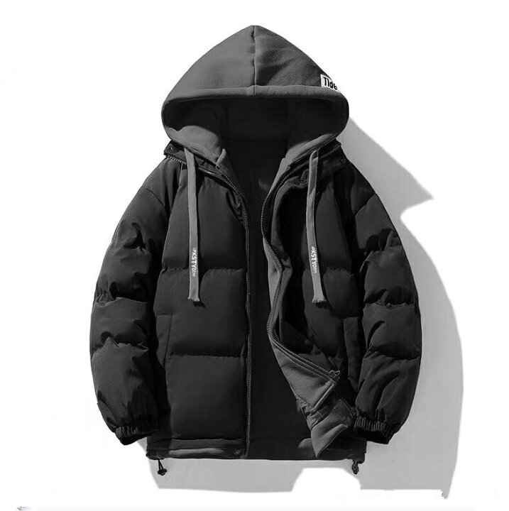 楽天市場】重ね着風 フード付き 中綿ジャケット メンズ 冬服 ダウン 