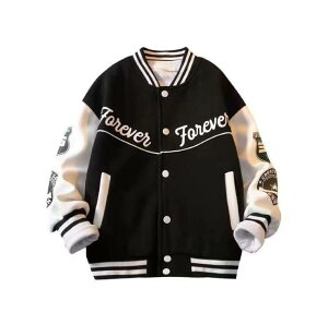 スタジアムジャケット 男の子 キッズ ジャケット スタジャン ジャンパー 春秋 子ども服 子供服 スウェット 綿 長袖 アウター コート 野球服 カジュアル 通園 通学 かっこいい ジュニア 110120/1