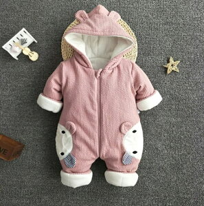 新生児服 ジャンプスーツ ベビー服 男の子 女の子 ベビー キッズ カバーオール ロンパース 長袖 フード付き オールインワン 雪遊び スノーボードウェア 綿入れ 厚手 防寒着 秋冬 冬物 あった