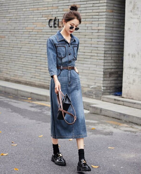 楽天市場】ワンピース レディース 春 春秋服 大きいサイズ 折り襟 
