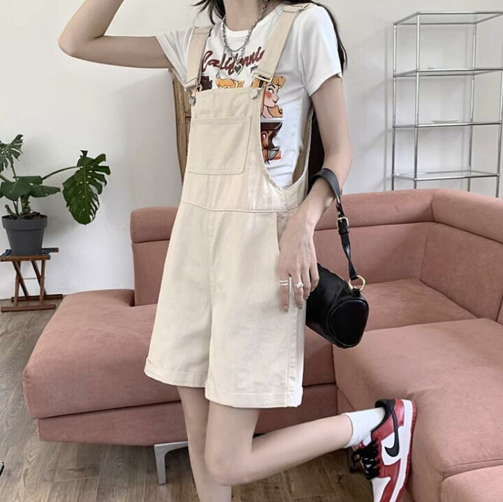 楽天市場】デニム レディース オーバーオール オールインワン ショート  