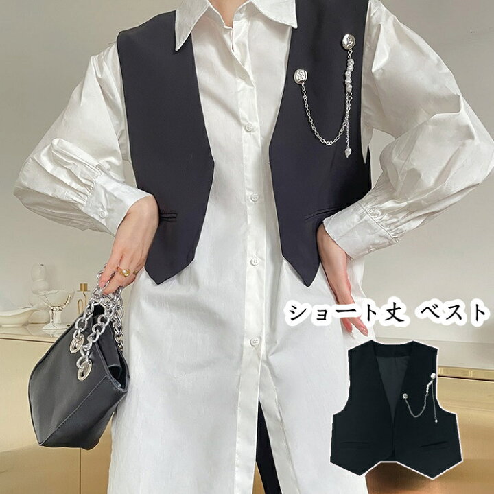 楽天市場】ショート丈 ベスト レディース ノースリーブトップス 