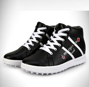 2color レデイーズ ゴルフシューズ スニーカー ハイカット レースアップシューズ スパイクレス スポーツシューズ ランニングシューズ アウトドア ゴルフ用品 通気 滑り止め おしゃれ 紐靴 運