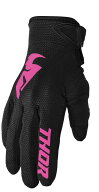 ガールズ用 MXグローブ THOR 23 SECTOR ブラック/ピンク 女性用 モトクロス 正規輸入品 WESTWOODMX