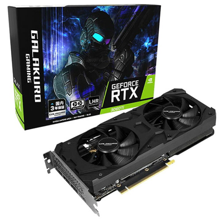 楽天市場】GALAKURO GAMING グラフィックボード GG-RTX3060TI-E8GB/DF  