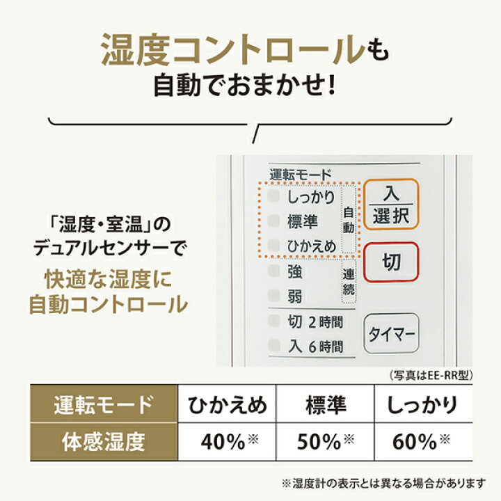 楽天市場】ZOJIRUSHI 加湿器 EE-RS50-WA 象印 スチーム式 3.0L 大容量 