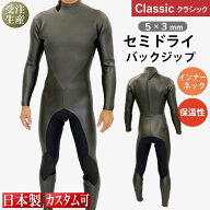 【CLASSIC MODEL】5×3mm セミドライ バックジップ インナーネック