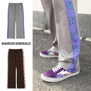 MAISON EMERALD�i���]�� �G�������h�jBUTTERFLY WEBBING PANTS �yME-04�z�o�^�t���C�E�F�C�r���O�p���c �C�O�u�����h �q�b�v�z�b�v ���K�i �X�g���[�g �J�W���A�� TikTok Instagram �J�[�S�p���c �����Y ���f