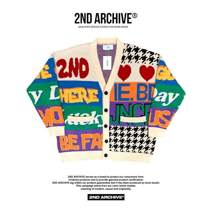 楽天市場】2ND ARCHIVE セカンドアーカイブ カーディガン 総柄 ニット 