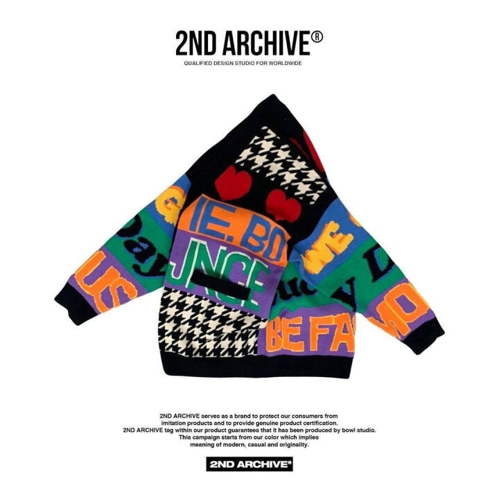 楽天市場】2ND ARCHIVE セカンドアーカイブ カーディガン 総柄 ニット 