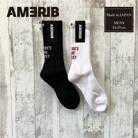 AMERIB アメリブ HEEL MESSAGE LOGO SOCKS(25～27cm)日本製 AMERIB アメリブ カジュアル メンズ ストリート メンズ 靴下 ソックス