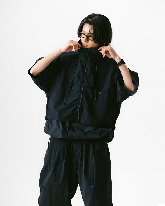 楽天市場】ANGLAN アングラン Nylon Hidden Hood Crop Vest - 送料無料 