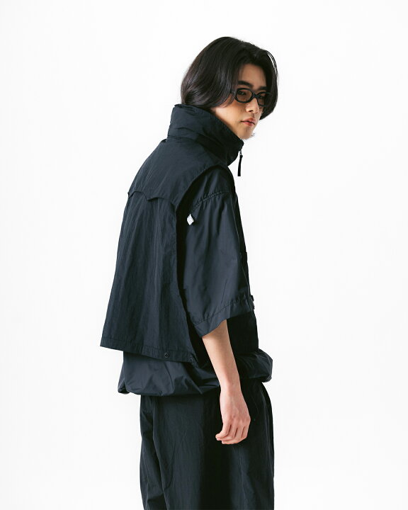 楽天市場】ANGLAN アングラン Nylon Hidden Hood Crop Vest - 送料無料 