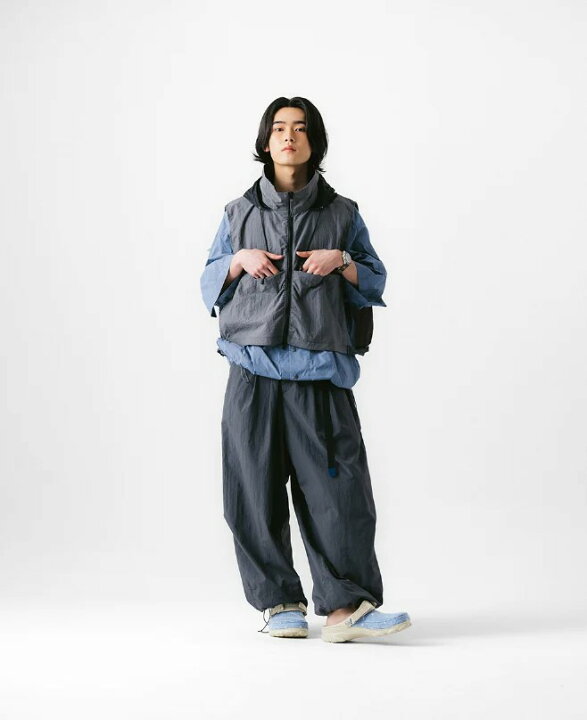 楽天市場】ANGLAN アングラン Nylon Hidden Hood Crop Vest - 送料無料 