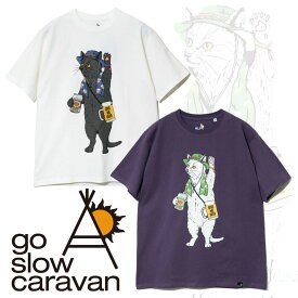 【期間限定ポイント10倍】 go slow caravan ゴースローキャラバン フェス猫Tee 送料無料 アウトドア キャンプ ユニセックス 半袖 コットン Tシャツ (321910) USA/C フェス猫TEE