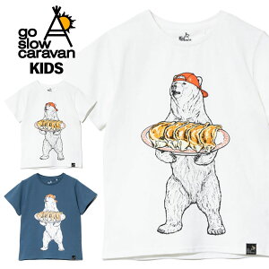 go slow caravan �S�[�X���[�L�����o�� KIDS USA/C �L�q�N�} TEE �������� �����y�Ή� ���� ���j�Z�b�N�X 100 120 140 �z���C�g �u���[ �F ���F ���� �N�} ���� ���� ��100 ���s �A�E�g�h�A �o�R �L�����v 