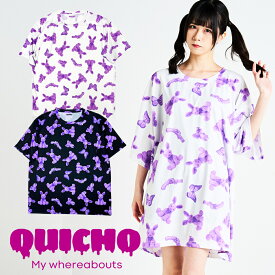 QUICHO(キッチョ）BUNNY PATTERN BIG TEE（QC223U0101) 病みかわファッション ユニセックス 半袖 Tシャツ オーバーサイズ