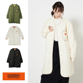 【10％OFFクーポン配布中】 UNIVERSAL OVERALL ユニバーサルオーバーオール QUILT COAT 送料無料 キルトコート アウター コート 軽量 ジャケット メンズ レディース ユニセックス 20代 30代 40代 秋 冬 2023 ブラック カーキ ホワイト U2133511