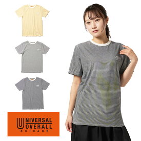UNIVERSAL OVERALL ユニバーサルオーバーオール MICRO BORDER TEE U2422214 メンズ レディース ユニセックス Tシャツ 半袖 コットン100％ ボーダー
