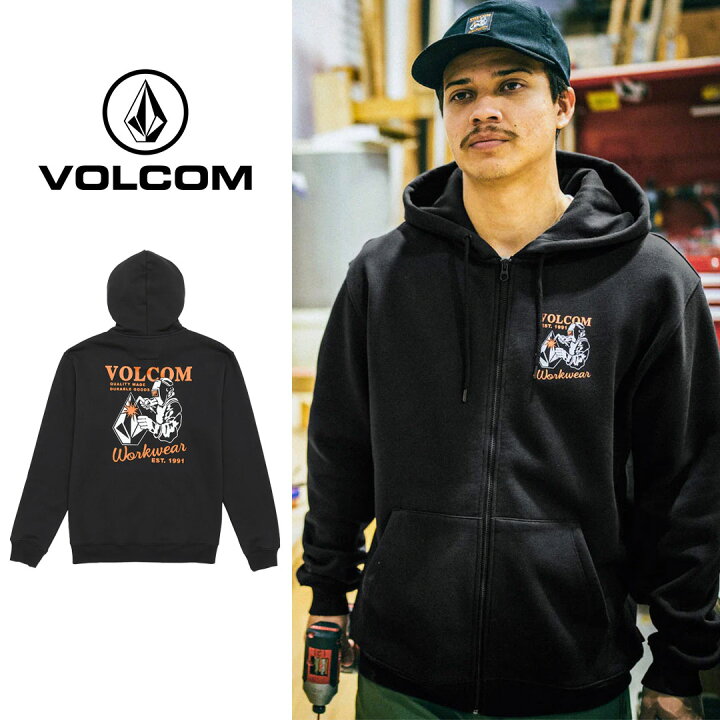 楽天市場】VOLCOM ボルコム Welder Zip Hooded Hoodie - Black 送料 