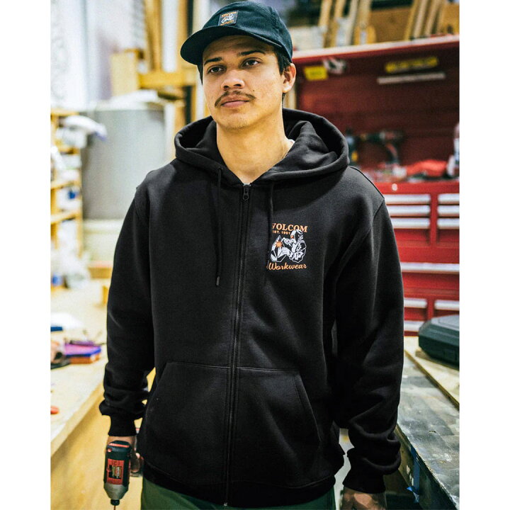 楽天市場】VOLCOM ボルコム Welder Zip Hooded Hoodie - Black 送料 