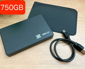 外付けハードディスク HDD 750GB USB2.0 テレビ録画 2.5インチサイズ 補助電源不要 検査済み ポータブルハードディスク レコーダー パソコン バックアップ 中古品 送料無料