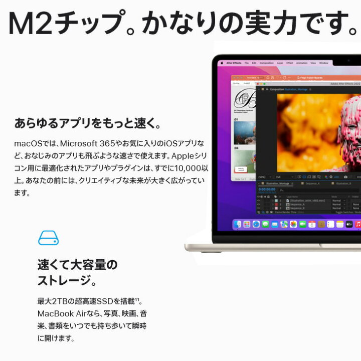 楽天市場】【未開封品】Apple MacBook Air 13.6inch MLY13J/A A2681 