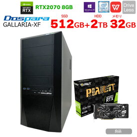 GALLERIA-FX ドスパラ　eスポーツ　最強ゲーミングパソコン RTX2070 8GB搭載[core i7 9700K 3.6GHz メモリ32GB SSD512GB HDD2TB]:良品