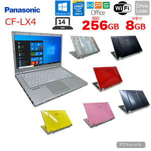 【中古】Panasonic CF-LX4 選べるオリジナルカラー 中古 ノート Office Win10 [core i5 5200U 2.2Ghz 8G 256GB SSD 無線 カメラ 14型〕:アウトレット
