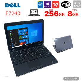 【中古】DELL E7240 ノート カラー変更可 Office Win10 第4世代 カメラ [core i7 4600U 2.1Ghz 8GB 256GB 無線 BT 12.5型 ] ：アウトレット