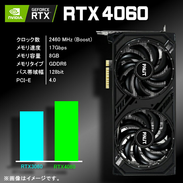 楽天市場】ゲーミングPC ブラック メッシュ GeForce RTX4060 第13世代 