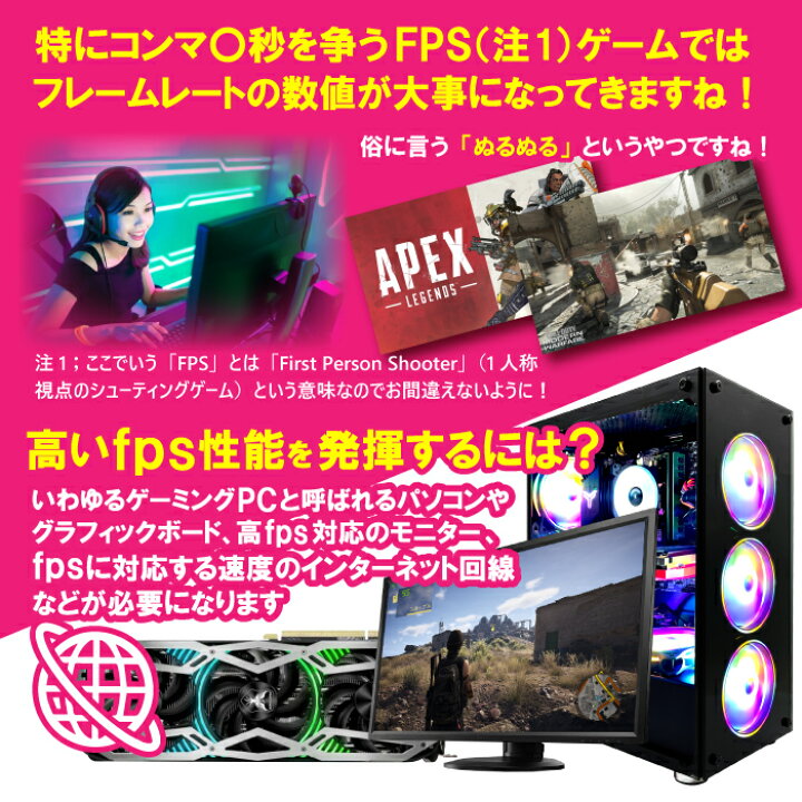 楽天市場】ゲーミングPC デスクトップパソコン ブラック メッシュ 