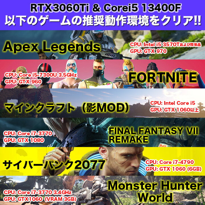 楽天市場】ゲーミングPC ブラック メッシュ GeForce RTX3060Ti 第14 
