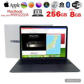 【中古】Apple MacBook Air 13.3inch MWTJ2J/A A2179 TouchID 2020 選べるOS [core i3 1000NG4 メモリ8GB SSD256GB カメラ 13.3 Space Gray 純箱 ] ：アウトレット