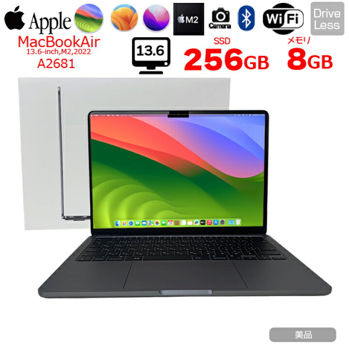 楽天市場】【中古】Apple MacBook Air 13.6inch MLXW3J/A A2681 2022 