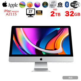 【中古】Apple iMac 27inch MXWV2J/A A2115 5K 2020 一体型 選べるOS [Core i9 10910 3.6GHz 32GB SSD2TB 無線 BT カメラ 27インチ ]:良品