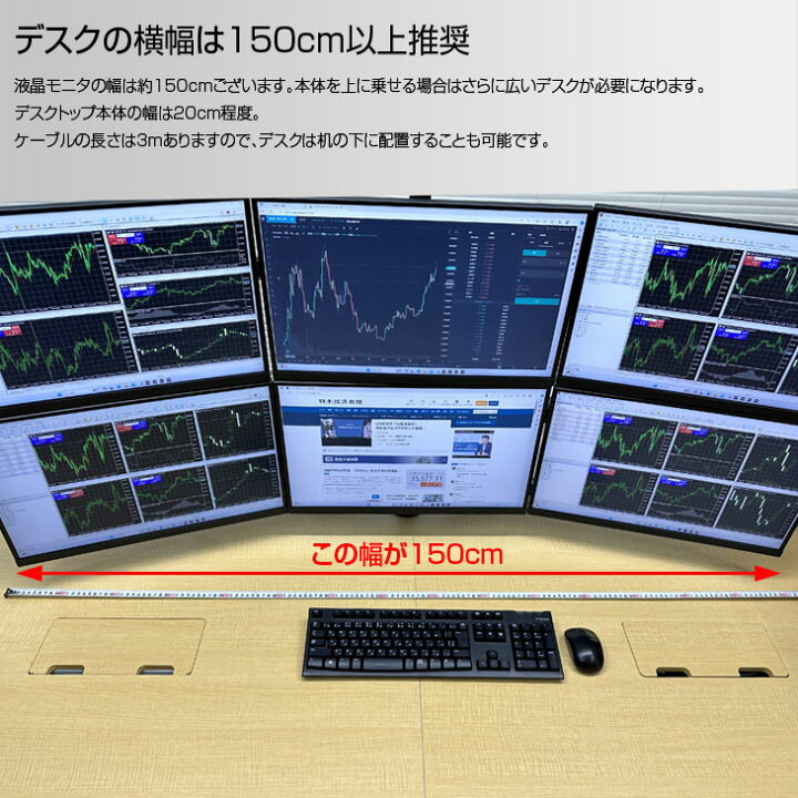 楽天市場】【新品】トレーディングPC6 FX 株 デイトレ 仮想通貨 22型×6 