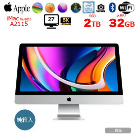 【中古】Apple iMac 27inch MRR12J/A A2115 5K 2019 一体型 選べるOS [Core i5 9600K 3.7GHz 32GB SSD2TB 無線 BT カメラ 27インチ 純箱 ]:良品
