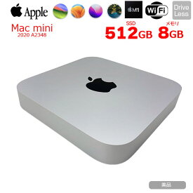 【中古】Apple Mac mini MGNT3J/A A2348 M1 2020 小型デスク 選べるOS [Apple M1 8コア メモリ8GB SSD512GB 無線 BT シルバー ]：美品