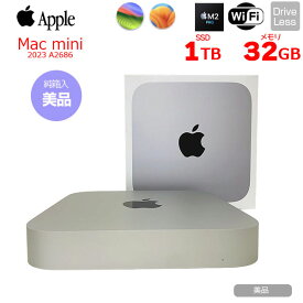 【中古】Apple Mac mini MNH73J/A A2686 M2 Pro 2023 小型デスク 選べるOS [Apple M2 Pro 10コア メモリ32GB SSD1TB 無線 BT シルバー 純箱 ]：美品