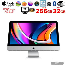 【中古】Apple iMac 27inch MRQY2J/A A2115 5K 2019 一体型 選べるOS [Core i5 8500 3GHz 32G SSD256GB 無線 BT カメラ 27インチ 純箱 ]:良品