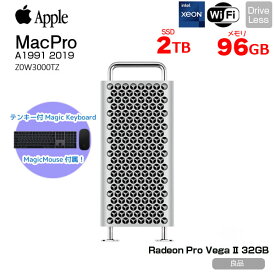 【中古】Apple Mac Pro Z0W3 A1991 2019 Radeon Pro Vega II 32GB搭載 [Xeon W-3245 3.2GHz 16コア メモリ96GB SSD2TB 選べるOS 無線 BT ] ：良品
