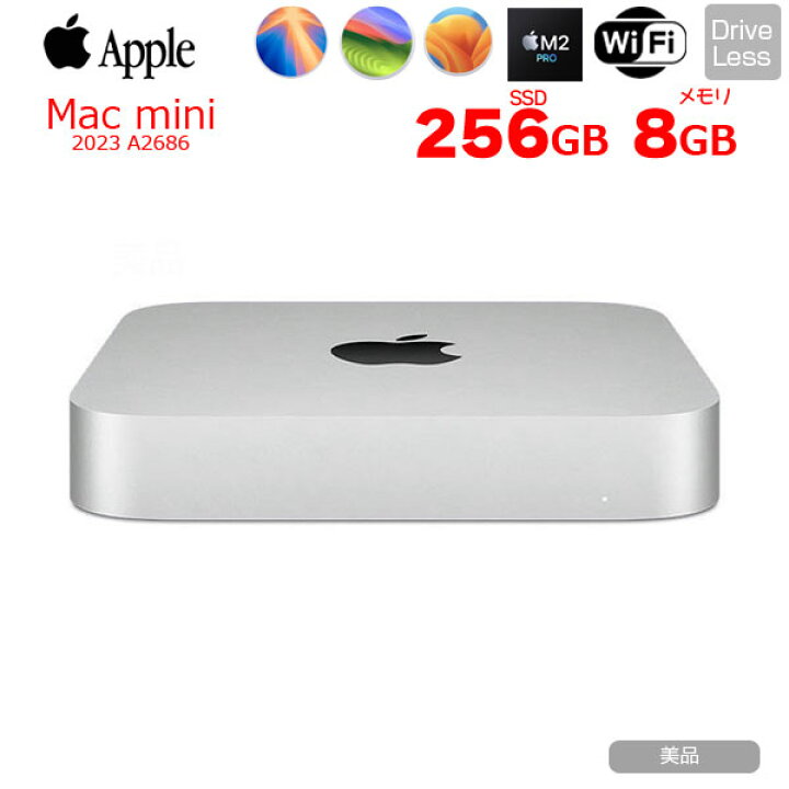 楽天市場】【中古】Apple Mac mini MMFJ3J/A A2686 M2 2023 小型デスク 